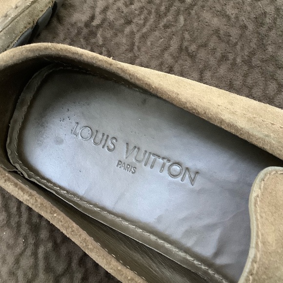Louis Vuitton Brown Suede Loafers with Silver Logo, FA 0141 - Picture 9 of 10